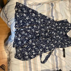 Lulus navy blue sundress floral print